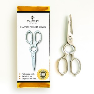 Kitchen Scissors for Food | Professional Chef Endorsed | Kitchen Shears Heavy Duty | All Purpose | Dishwasher Safe | Stainless Steel | Luxurious Design for Cooking Food, Meat, Poultry