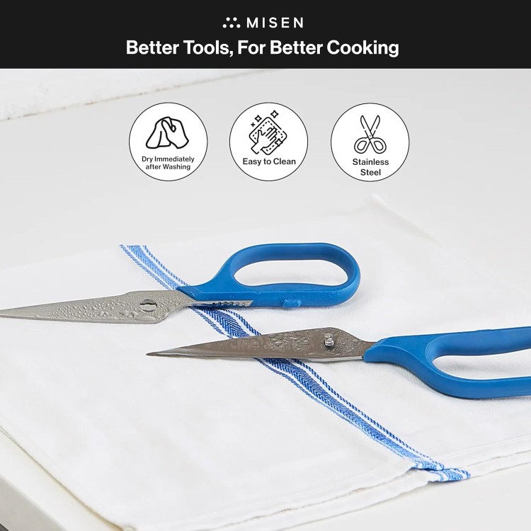 Misen Heavy Duty Kitchen Shears - Versatile Kitchen Scissors for Meat, Poultry & More - Easy Clean Kitchen Shears/Scissors - Ambidextrous Comfort Handle - Black