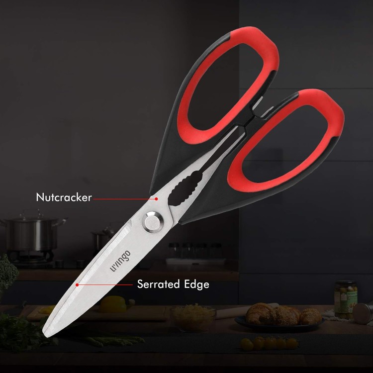 LIVINGO Kitchen Scissors Heavy Duty, 8.5 inch Dishwasher Safe Ultra Sharp Premium Heavy Duty Kitchen Shears, Multi Purpose Cooking Scissors Stainless Steel