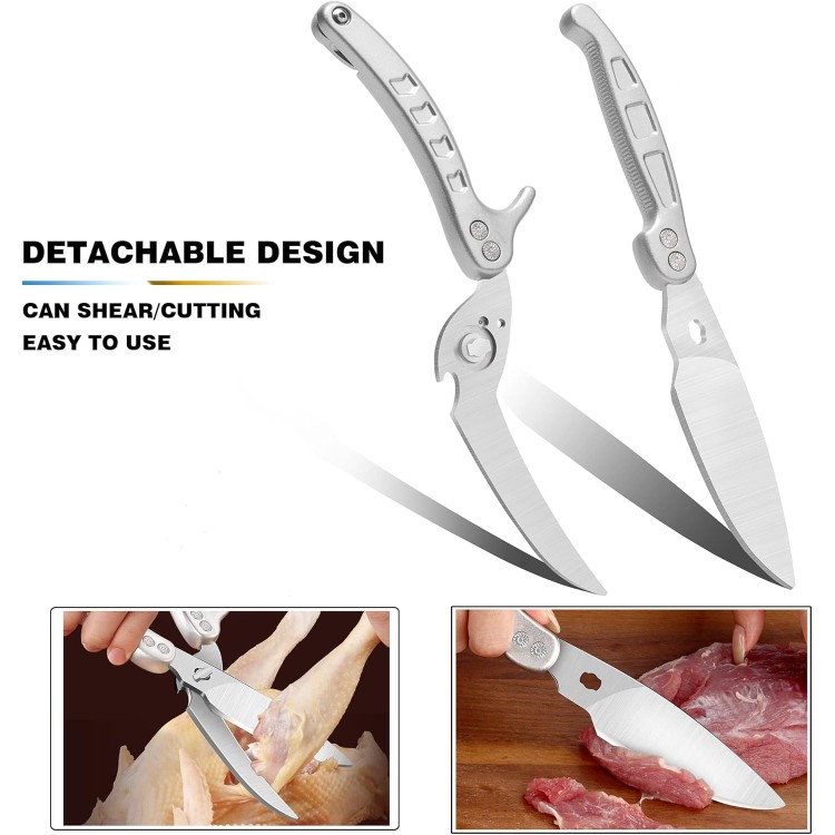 Poultry Shears Heavy Duty,Kitchen Shears,Multi-purpose Stainless Steel Kitchen Scissors for Christmas Turkey Food Rigid Bones, Chicken,Fish,Meat,Separable easy to clean thoroughly,Dishwasher Safe.