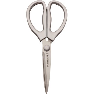 Farberware All Purpose High Carbon Stainless Steel Shears with Contoured Handles, 8.2 x 3.5 x 0.5 inches, Silver