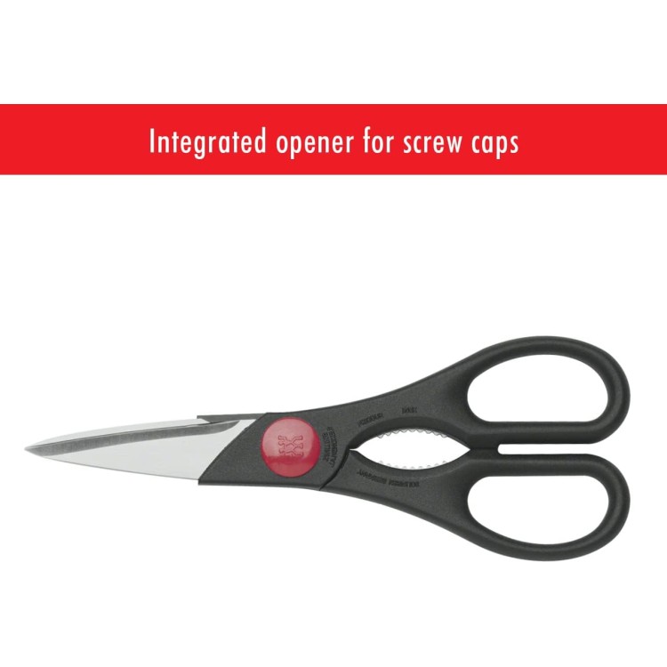 ZWILLING Twin Kitchen Shears, Multi-Purpose, Bottle Opener, Dishwasher Safe, Heavy Duty, Forged Stainless Steel Blades, Black , 7.9-inch