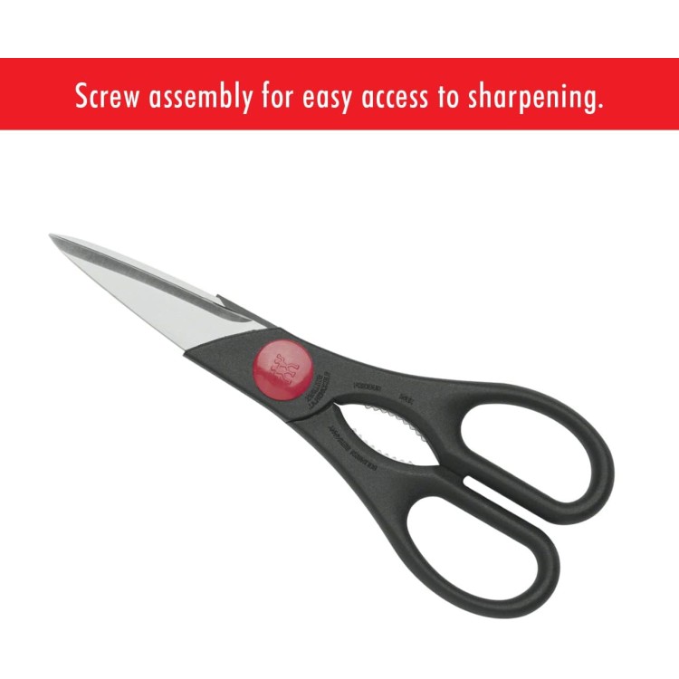 ZWILLING Twin Kitchen Shears, Multi-Purpose, Bottle Opener, Dishwasher Safe, Heavy Duty, Forged Stainless Steel Blades, Black , 7.9-inch