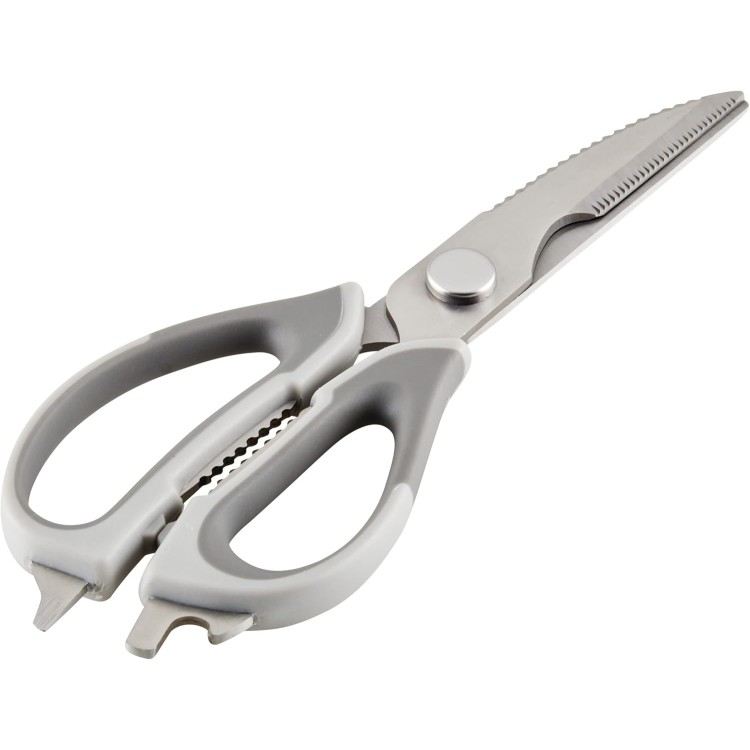 Rachael Ray Professional Multi Shear Kitchen Scissors with Herb Stripper and Sheath, 2 Piece, Gray