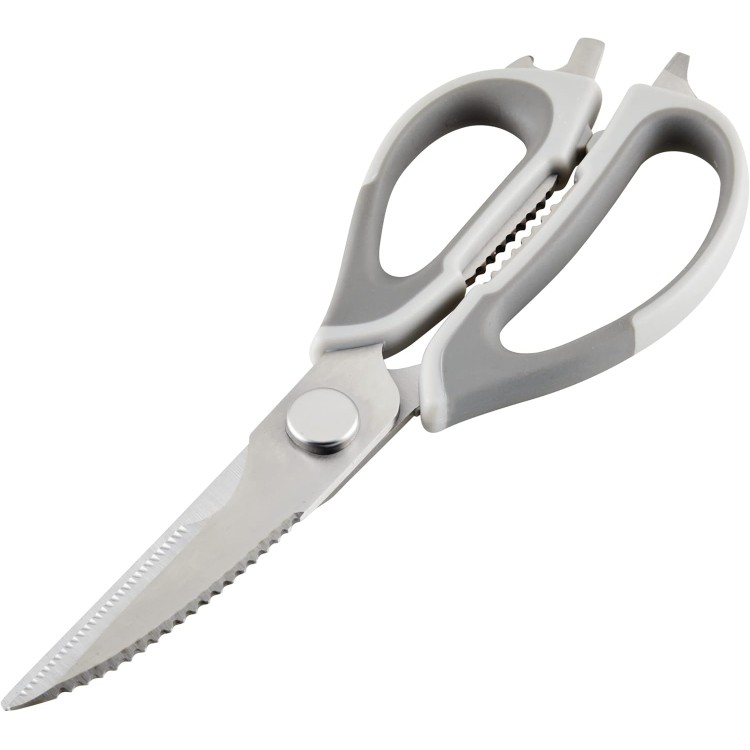 Rachael Ray Professional Multi Shear Kitchen Scissors with Herb Stripper and Sheath, 2 Piece, Gray