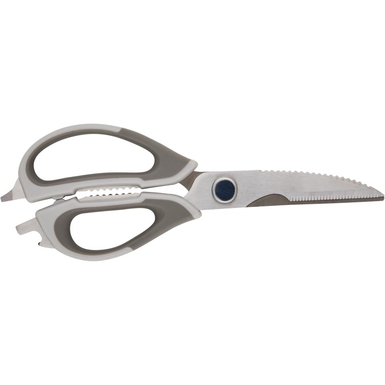 Rachael Ray Professional Multi Shear Kitchen Scissors with Herb Stripper and Sheath, 2 Piece, Gray