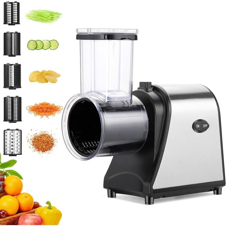 Electric Cheese Grater 250W, Electric Slicer Shredder, Professional Electric Vegetable Slicer for Carrots, Veggies, Potatoes, Upgraded