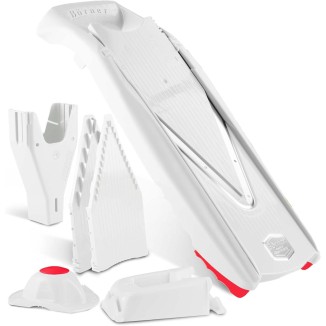 Börner Mandoline Slicer V5 (Professional Set) • Adjustable Vegetable Slicer (7-piece) • 10 Cutting Styles • Kitchen Slicer incl. Docking Station • Stainless Steel V-Blade • Color: White