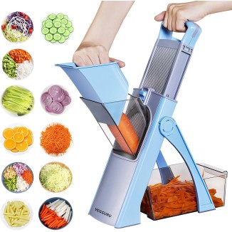 Safer Mandoline Food Slicer, Thickness Adjustable Vegetable Chopper, Onion Chopper Potato Slicer Tomato Cutter Dicer, Multifunctional Kithcen Food Fruit Chopper