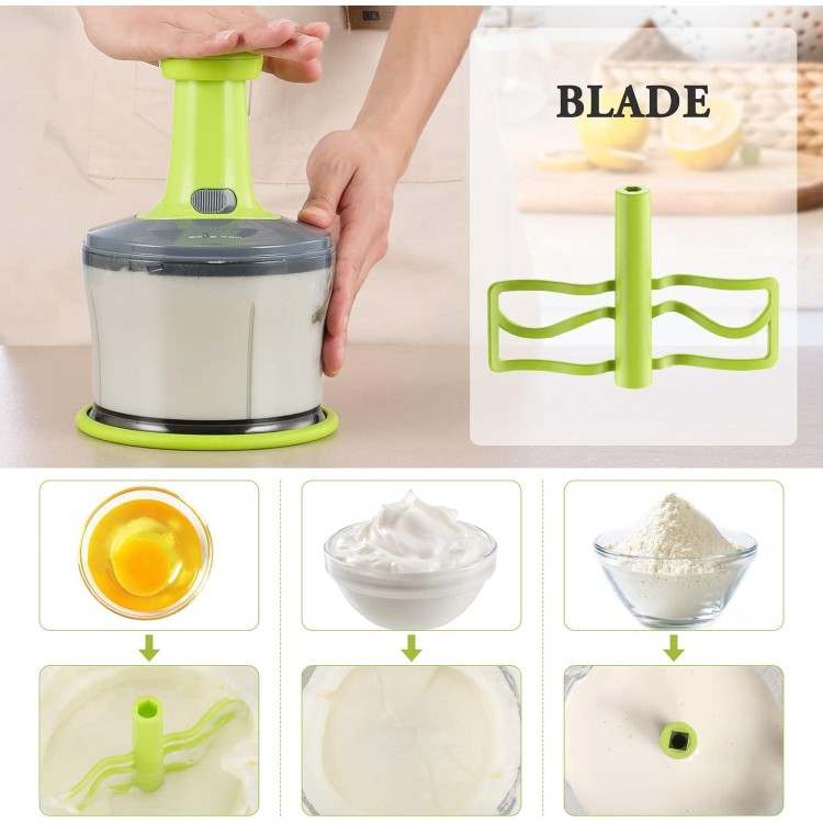 Smile mom Vegetable Chopper Food Chopper, Quick Hand Press Chopper Dicer, Pro Food Cutter, Easy to Chop Vegetables, Fruits, Herbs, Salsa, Puree, Pesto, ABS Food Grade Material 1.2L Grey