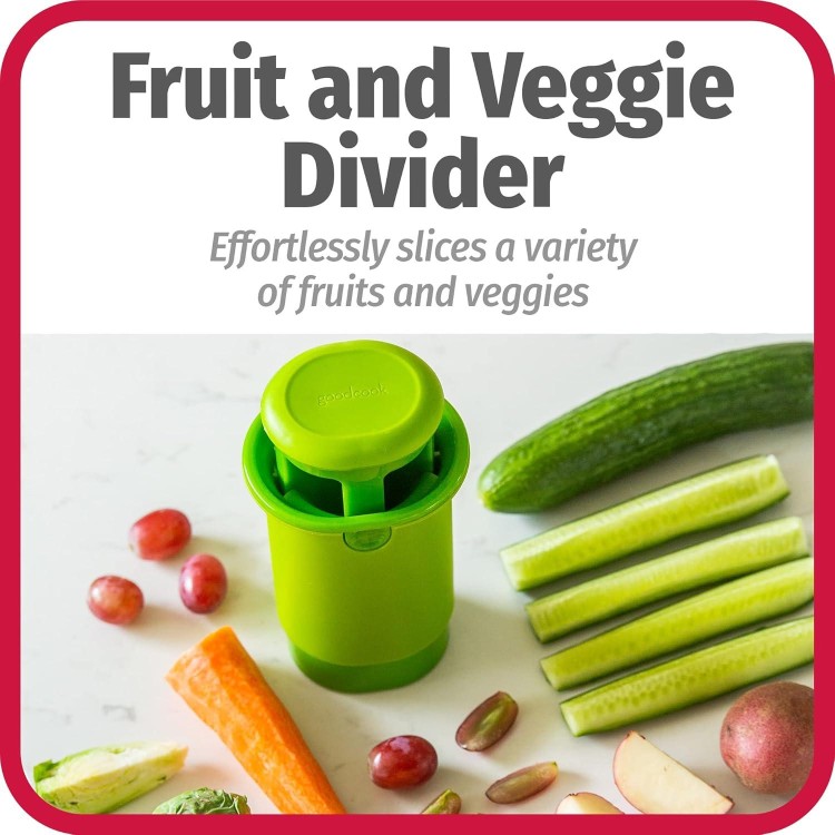 GoodCook Everyday Fruit & Veggie Divider - Quarters Smaller Fruits and Vegetables, Ideal for Meal-Prep and Sheet Pan Meals, Safe and Mess-Free Slicing