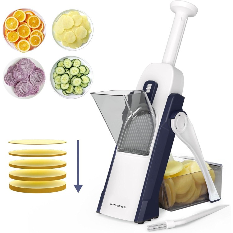 Mandoline Slicer/Veggie chopper for Kitchen &Safe Vegetable Chopper & Adjustable mandoline slicer.Easy to clean/storage/No need to replace the blade/safe and does not hurt your hands…