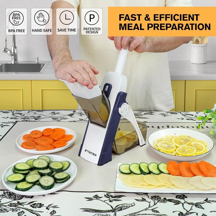 Mandoline Slicer/Veggie chopper for Kitchen &Safe Vegetable Chopper & Adjustable mandoline slicer.Easy to clean/storage/No need to replace the blade/safe and does not hurt your hands…