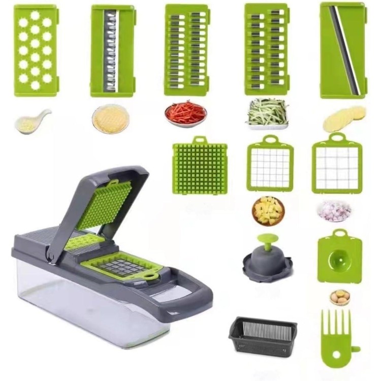 GYH&GXR Vegetable Chopper with Container, Onion Cutter, Multifuctional Chopper, Vegetable Slicer Dicer Cutter, Vegetable Chopper With 8 Blades, Food Salad Chopper Potato Slicer.