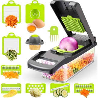 Vegetable Chopper, Pro 15 in 1 Multifunctional, Fruit and Veggie Chopper, Vegetable Slicer Dicer Cutter, Salad, Garlic Chopper, Potatoe Slicer, Home Essentials & Kitchen Gadgets., Standard