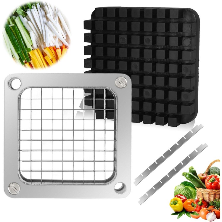 Replacement Chopper 3/8 Blade, Commercial Vegetable Chopper Dicer, French Fry Cutter Stainless Steel Blade for Fruit Cutting Machine Tomato Onion Pusher Block