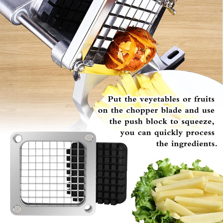 Replacement Chopper 3/8 Blade, Commercial Vegetable Chopper Dicer, French Fry Cutter Stainless Steel Blade for Fruit Cutting Machine Tomato Onion Pusher Block