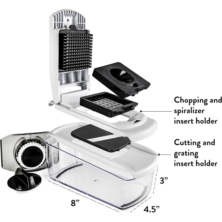 Fullstar Chopper Vegetable Cutter Mandoline Slicer for Kitchen with Handle - Veggie Chopper with Container and Lid, Food Chopper Salad Chopper Vegetable Chopper, Onion and Cheese Slicer (Pro 7 in 1)