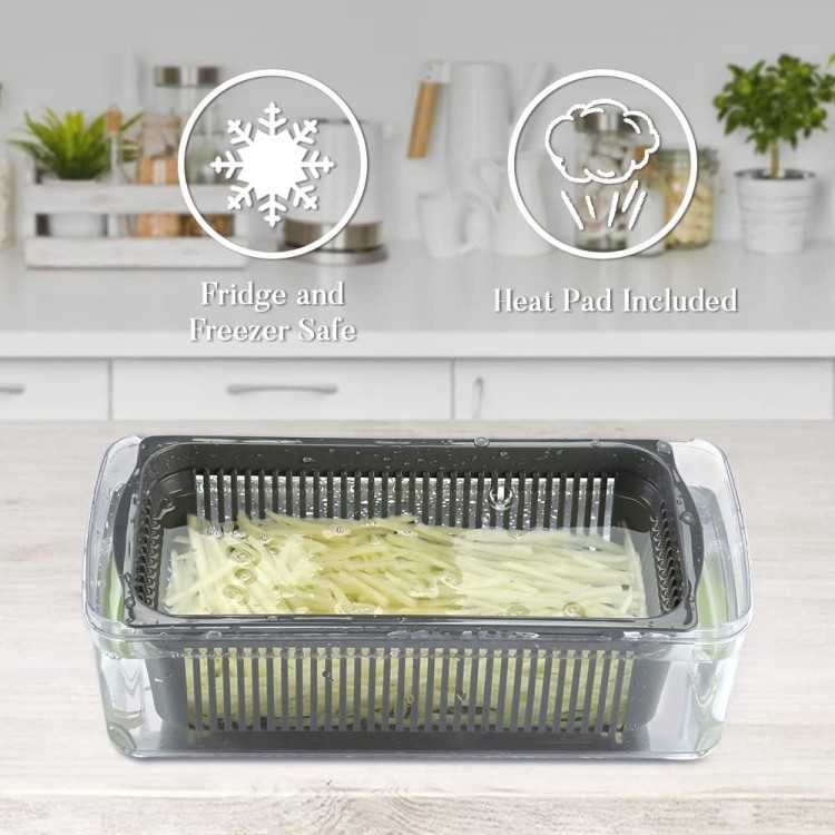 Vegetable/Onion Chopper，Cambom Veggie Chopper with 8 Blades Multifunctional 13 in 1 Food Chopper Kitchen Gadgets Vegetable Slicer Dicer Cutter Carrot and Garlic Chopper With Container