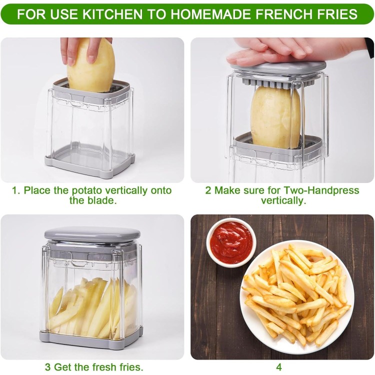 Kitchen gadgets food chopper with container.4 in 1 chopper vegetable cutter with french fry cutter,veggie chopper,fruit slicer,potato cutter.new home gift ideas-mandoline slicer for food chopper