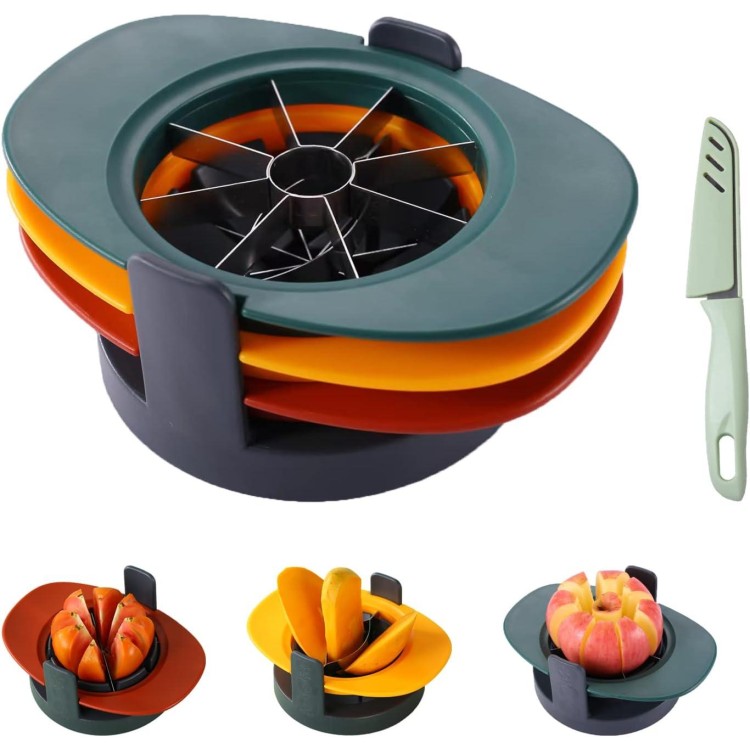 Fruit Cutter Slicer,Telawah 4 in 1 Mango Corer Slicer Apple Corer Cutter Remover Tomato Wedges Fruit & Vegetable Cutter Easy Kitchen Tool with Fruit Knife.