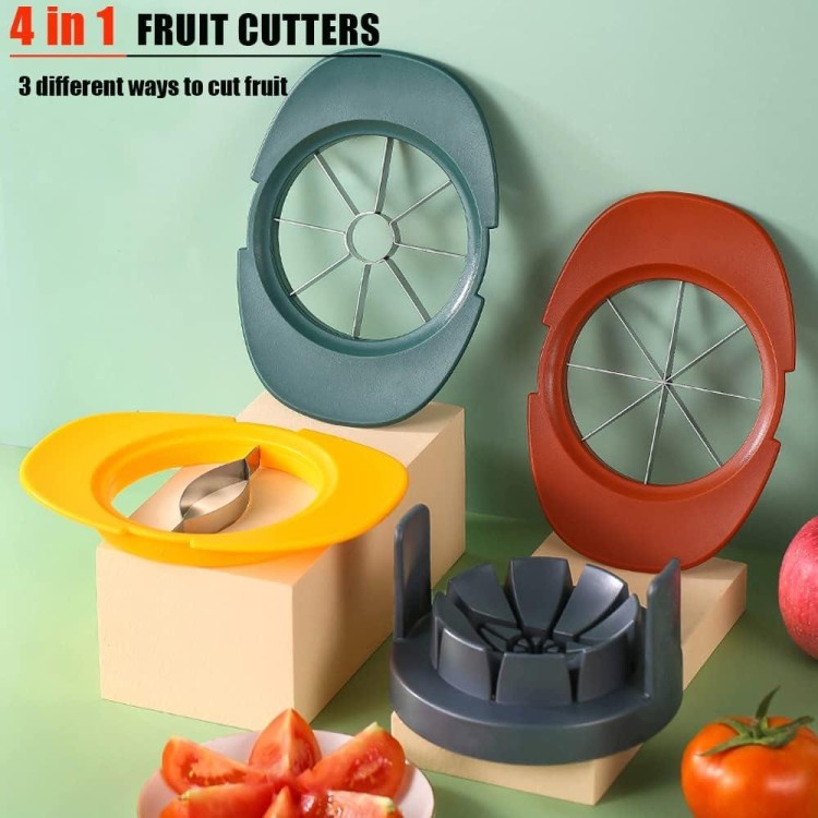 Fruit Cutter Slicer,Telawah 4 in 1 Mango Corer Slicer Apple Corer Cutter Remover Tomato Wedges Fruit & Vegetable Cutter Easy Kitchen Tool with Fruit Knife.