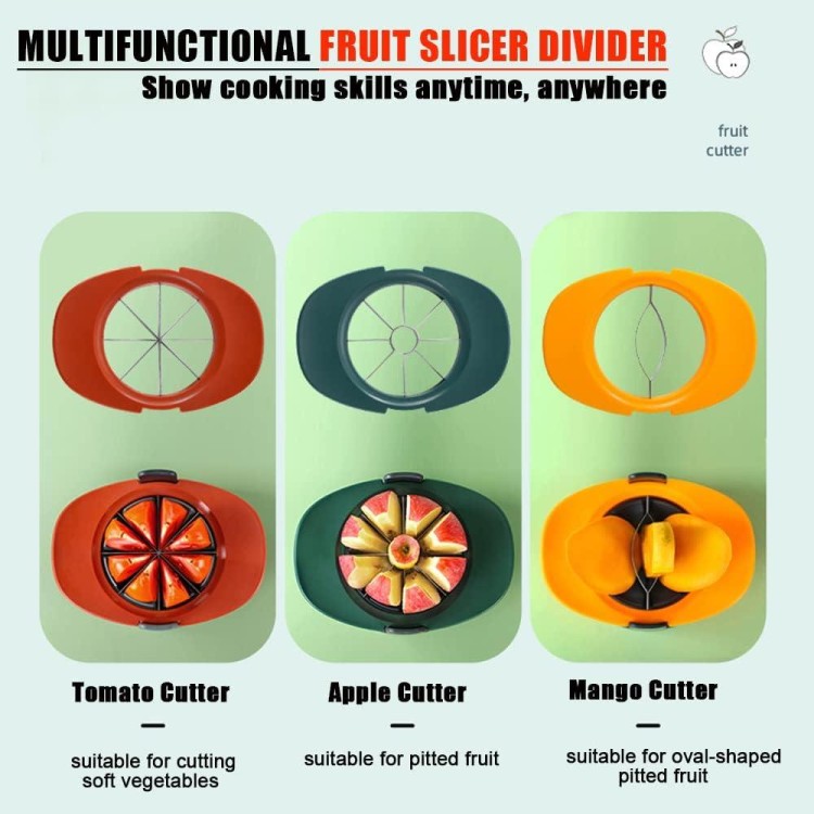 Fruit Cutter Slicer,Telawah 4 in 1 Mango Corer Slicer Apple Corer Cutter Remover Tomato Wedges Fruit & Vegetable Cutter Easy Kitchen Tool with Fruit Knife.