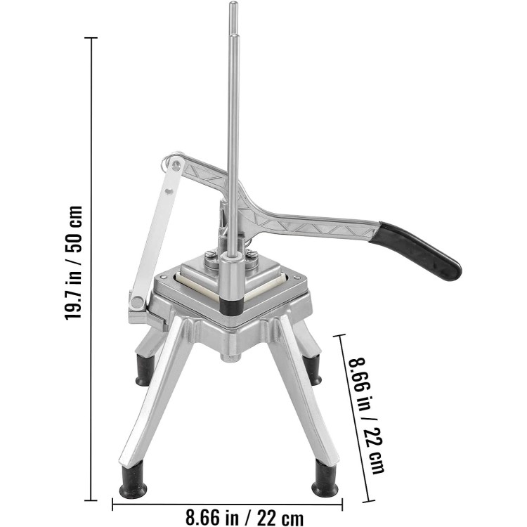 VEVOR Commercial Vegetable Chopper w/ 4 Replacement Blades, Stainless Steel French Fry Cutter Potato Dicer & Fruit Slicer for Restaurants & Home Kitchen