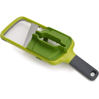 Joseph Joseph Multi Hand-held Mandoline Slicer with Food Grip and Adjustable Blades Dishwasher Safe, One-size, Green