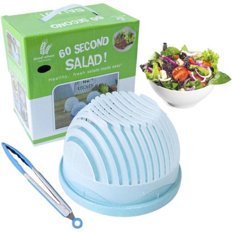 Salad Cutter Bowl,Salad Chopper Easy Salad Maker, Veggie Choppers and Dicers,Veggie Chopper,Multi-Functional Fast Salad Cutter Bowl Safe and Non-Toxic Food Grade BPA Free Material