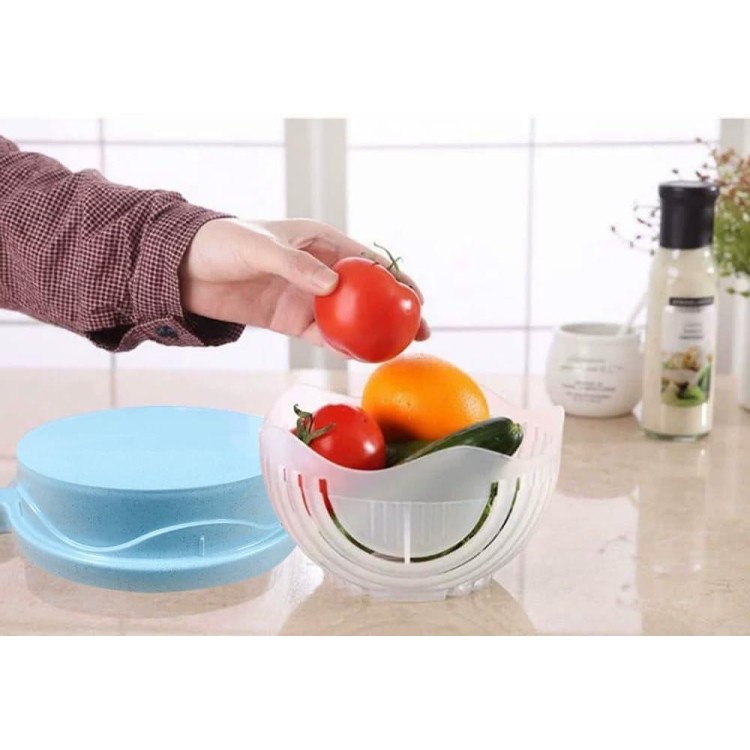 Salad Cutter Bowl,Salad Chopper Easy Salad Maker, Veggie Choppers and Dicers,Veggie Chopper,Multi-Functional Fast Salad Cutter Bowl Safe and Non-Toxic Food Grade BPA Free Material