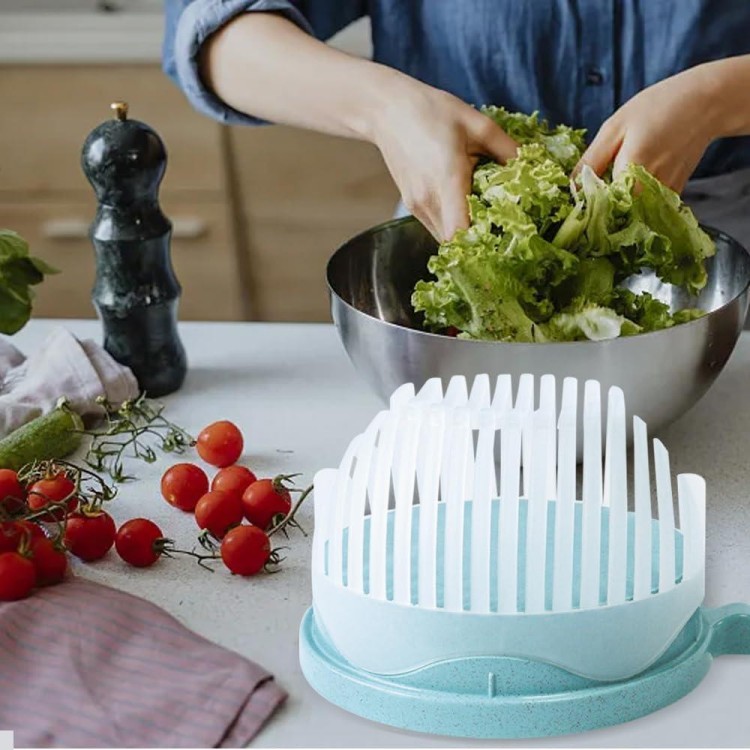 Salad Cutter Bowl,Salad Chopper Easy Salad Maker, Veggie Choppers and Dicers,Veggie Chopper,Multi-Functional Fast Salad Cutter Bowl Safe and Non-Toxic Food Grade BPA Free Material