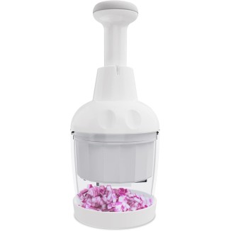 Food Chopper, Vegetable Chopper, Onion Chopper, Garlic Chopper Hand Chopper for Vegetables, Handheld Veggie Chopper, Nut Chopper, Chopper Vegetable Cutter, Dishwasher-safe, White.