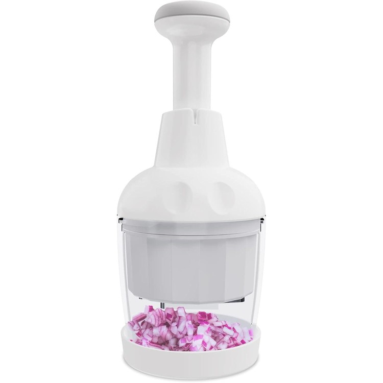 Food Chopper, Vegetable Chopper, Onion Chopper, Garlic Chopper Hand Chopper for Vegetables, Handheld Veggie Chopper, Nut Chopper, Chopper Vegetable Cutter, Dishwasher-safe, White.