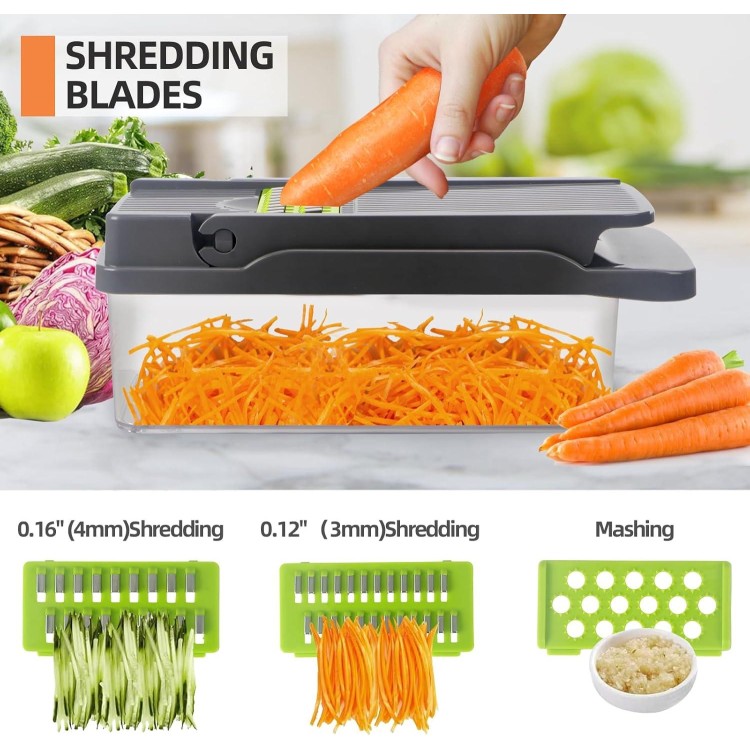 Vegetable Chopper, Cheese Slicer, Food Chopper, Veggie Chopper, Onion Chopper, Vegetable Chopper with Container, Mandoline Slicer & Cheese Grater，Kitchen Tools & Gadgets, Includes a Free Egg Slicer.