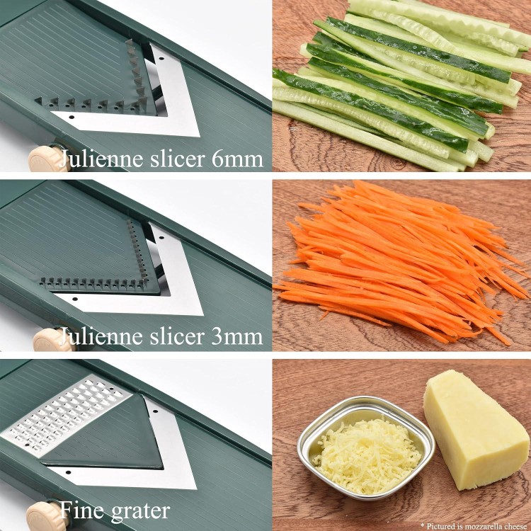 Adjustable Mandoline Food Slicer for Kitchen,Ultra Sharp V-blade Vegetable Slicer with Container,Slicer Vegetable Cutter,julienne slicer, Potato Slicer for Apple,Onion,Tomato lemon Slicer