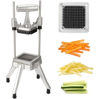 Commercial Chopper Vegetable Dicer Cutter Fruit Dicer Heavy Duty Stainless Stee Dicer Cutter Onion Chopper Professional Food Dicer for French Fry Tomato Peppers Potato (1IN1, 3/8'')