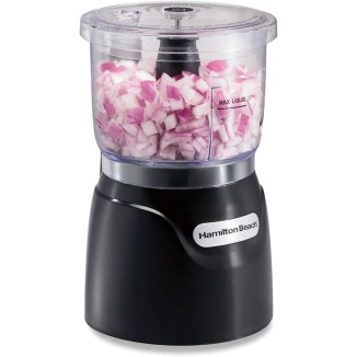 Hamilton Beach Electric Vegetable Chopper & Mini Food Processor, 3-Cup, 350 Watts, for Dicing, Mincing, and Puree, Black (72850)