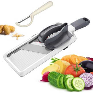 Multi Handheld Mandoline Slicer - Adjustable Stainless Steel Blade, Slicer Vegetable Cutter with Comfort Grip, Safety Features, Easy to Clean, Slicers for Fruits and Vegetables