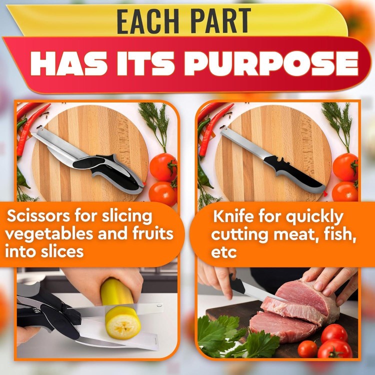 Vegetable Chopper Kitchen Scissors - Vegetable Scissors Food Cutter Quick Vegetable Cutter Knife Fruit Cutter Tools - Vegetable Slicer Food Chopper Knife Scissors Food Cutting Scissors Meat Scissors