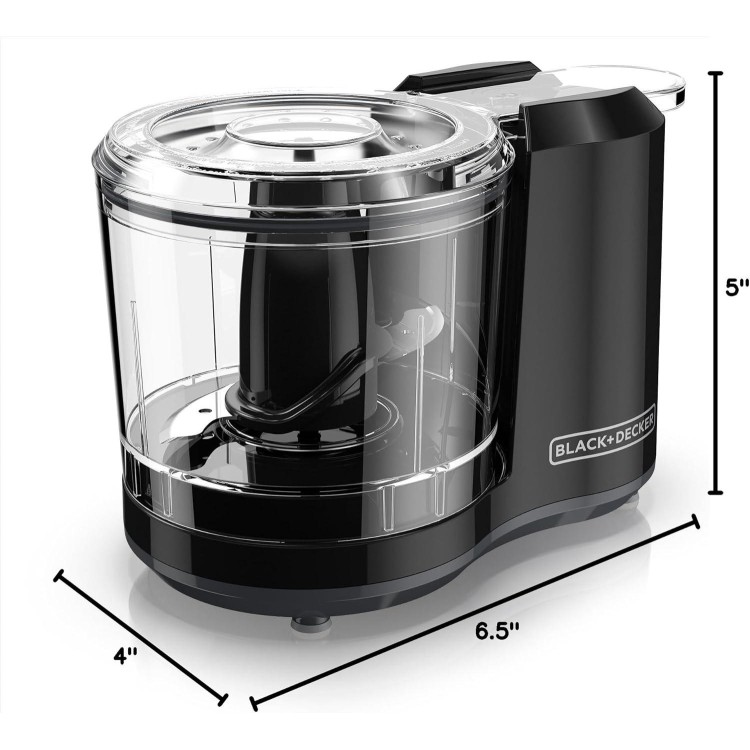 BLACK+DECKER 1.5-Cup Electric Food Chopper, One Touch Pulse, 150W Motor, Stay-Sharp Blade, Dishwasher Safe