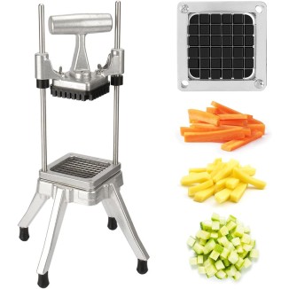 Commercial Chopper Vegetable Dicer Cutter Fruit Dicer Heavy Duty Stainless Stee Dicer Cutter Onion Chopper Professional Food Dicer for French Fry Tomato Peppers Potato (1IN1, 1/2'')