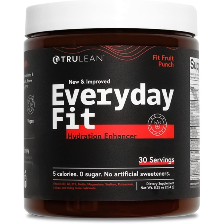 TRULEAN Everyday Fit Water Enhancer Sugar Free Electrolyte Powder Drink BCAA Blend Keto Amino Acid Supplement Delicious Fit Fruit Punch 30 Servings (Pack of 1)