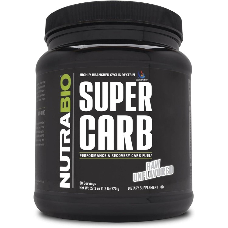 NutraBio Super Carb - Complex Carbohydrate Supplement Powder - Cluster Dextrin and Electrolytes for Performance Enhancement & Muscle Recovery - Unflavored, 30 Servings