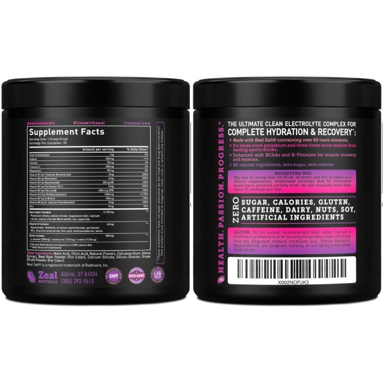 Enhanced Electrolyte Powder (Black Cherry| 90ct.) Sugar Free + BCAA, B-Vitamins & Real Salt - Keto Electrolytes Drinks, Hydration Powder w Potassium, Sodium, Zinc, Magnesium for Hydration & Recovery