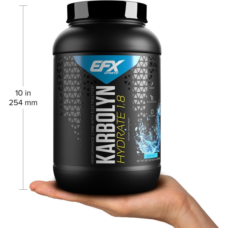 EFX Sports Karbolyn Hydrate | Carbohydrate Powder + Electrolytes | Sugar Free Sports Drink Mix | Fuel & Hydration | Stimulant Free | 66 Servings (Blue Frost)