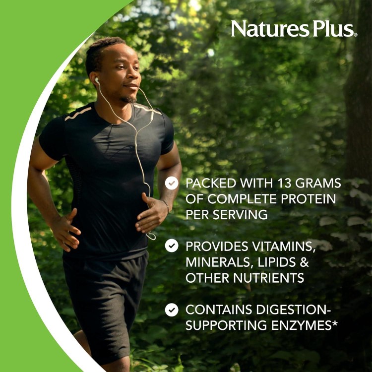 Natures Plus Source of Life Energy Shake - 2.2 lbs Multivitamin, Mineral & Protein Powder - Granola Flavor - Whole Food Meal Replacement - Non-GMO, Vegetarian, Gluten-Free - 26 Servings