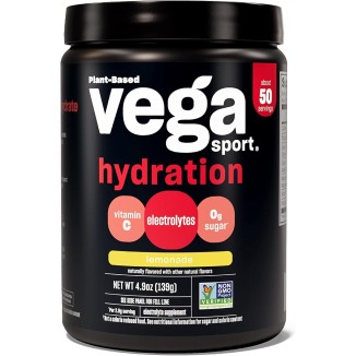 Vega Sport Hydration Electrolyte Powder, Lemonade - Post Workout Recovery Drink for Women and Men, Vitamin C, Vegan, Keto, Sugar Free, Dairy Free, Gluten Free, Non GMO, 4.9 oz