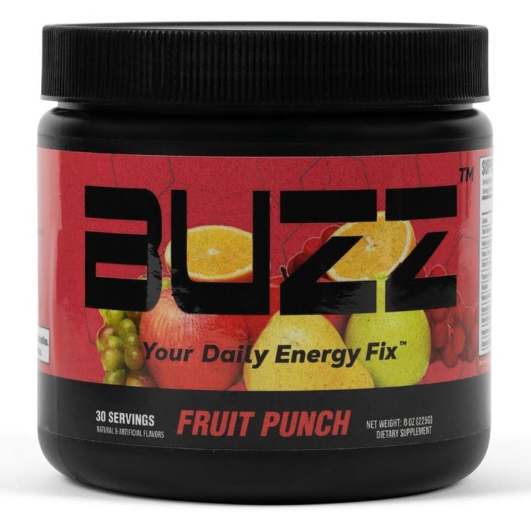 Morning Buzz Energy Drink Powder - Energy Boost Drink Mix - Sugar-Free Energy with Antioxidants - Morning Kickstart and Sports Nutrition Endurance Product - 30 Servings, Fruit Punch, 7.9 Ounces