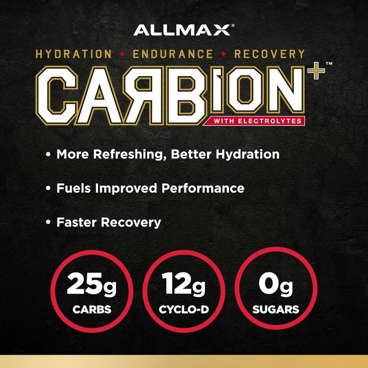 ALLMAX Nutrition Carbion+, Maximum Strength Electrolyte and Hydration Energy Drink, Blue Ice, 870g